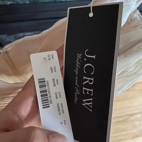 J. Crew Wedding Heidi Silk Chiffon Dress Champagne - Picture 3 of 9
